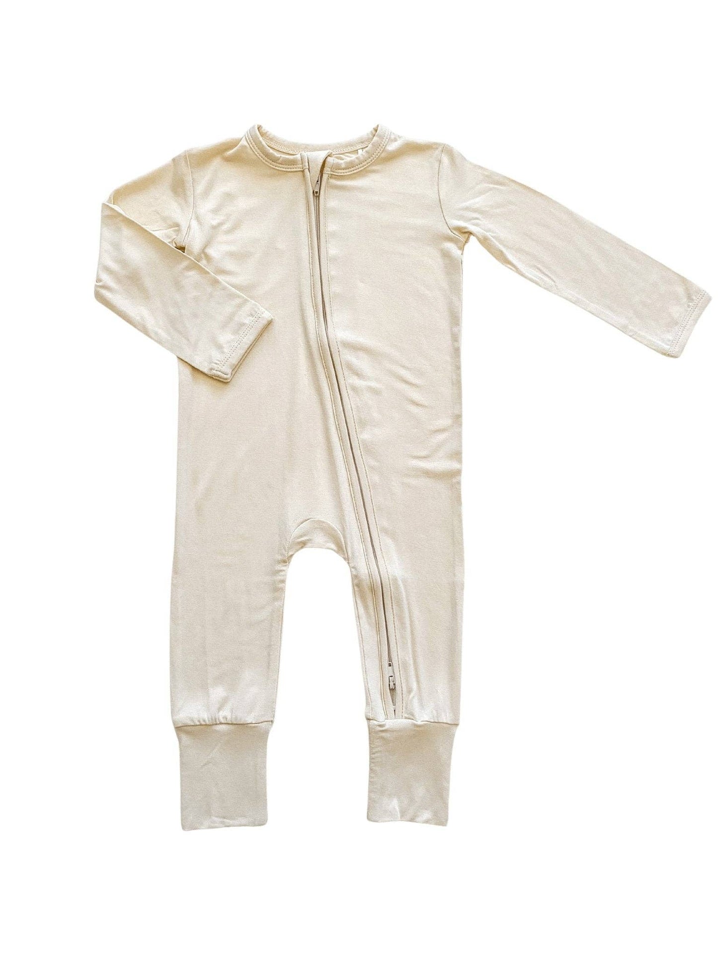 Cream Bamboo Zipper Baby Sleeper