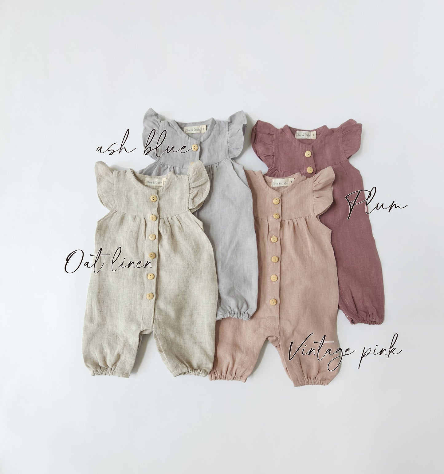 Baby girl Linen button bubble Jumper